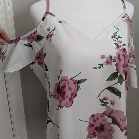 SHEIN cold shoulder floral print top - Picture 6 of 8
